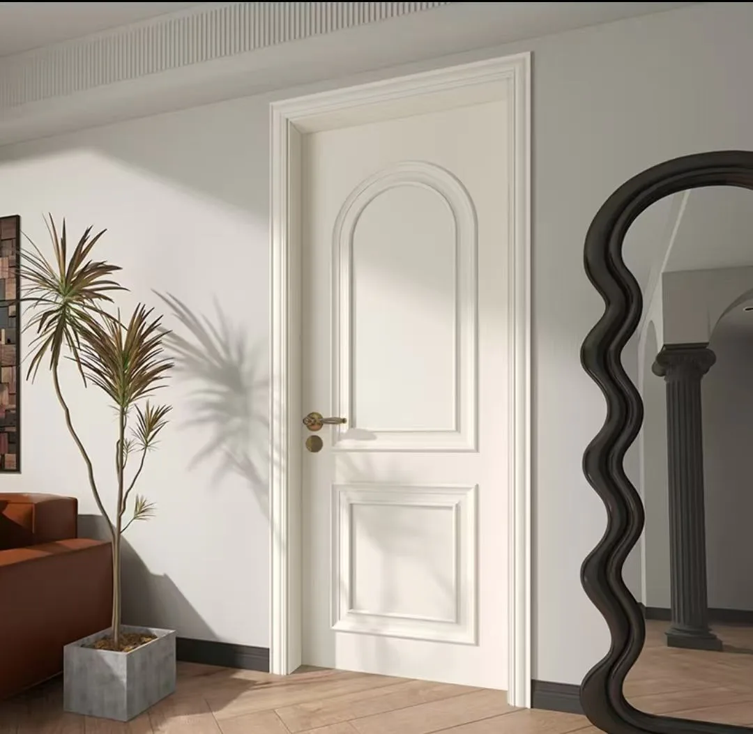 White composite interior door in a finished room