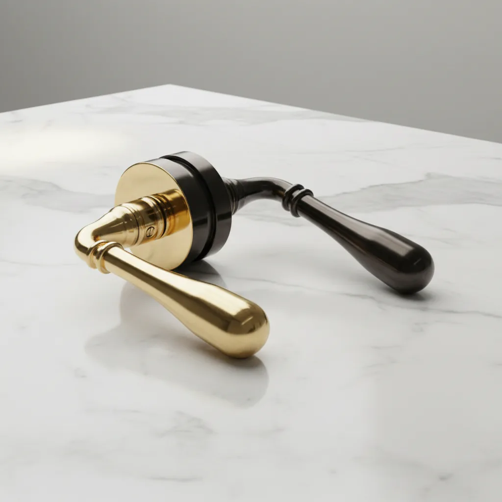 Black and gold door lock and hardware finish option