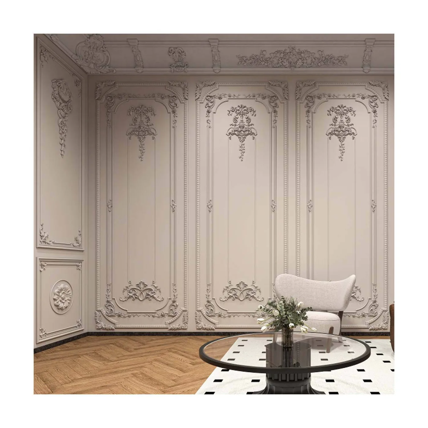 Decorative moulding profiles arranged for product selection