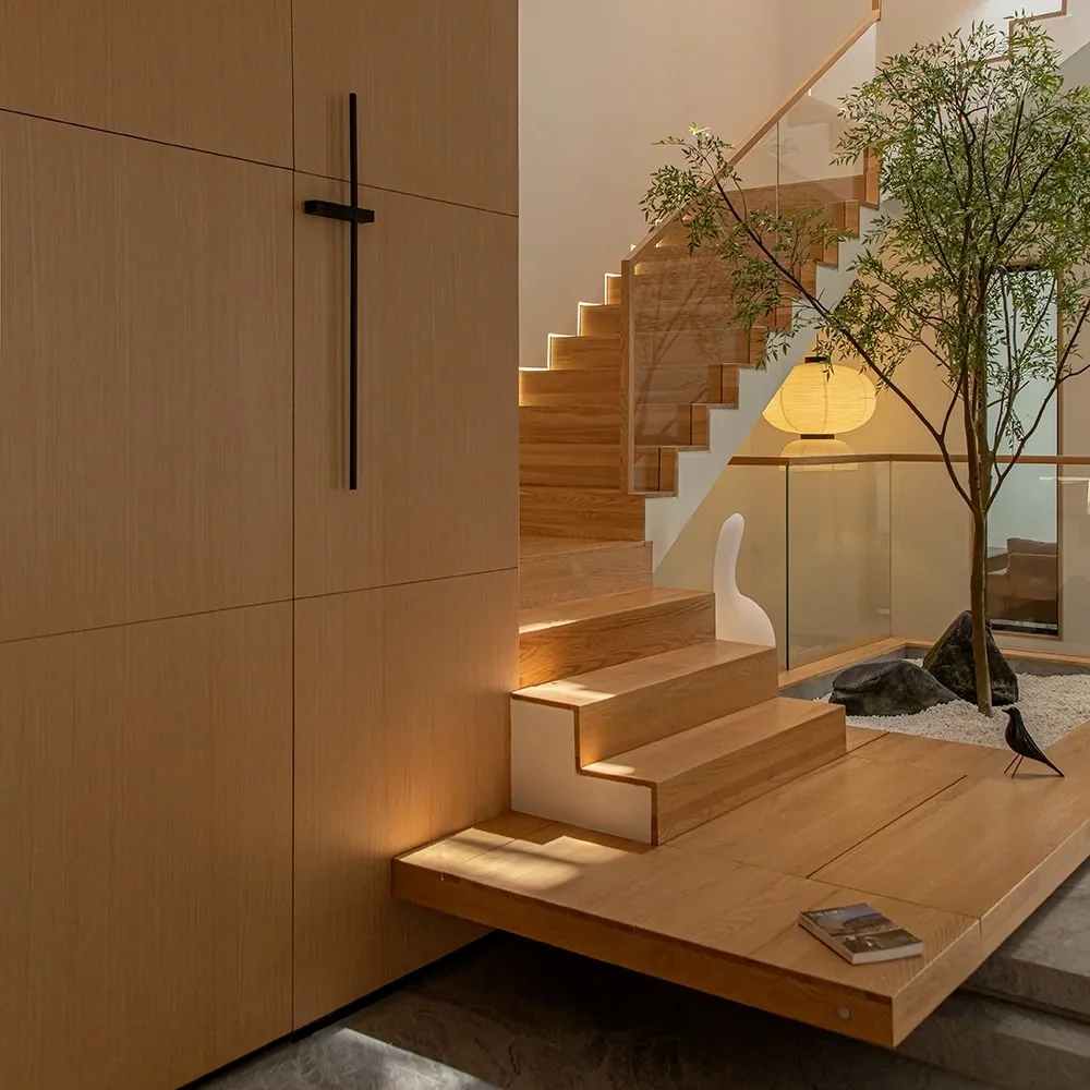 Decorative wood wall panel system for a villa planning scenario