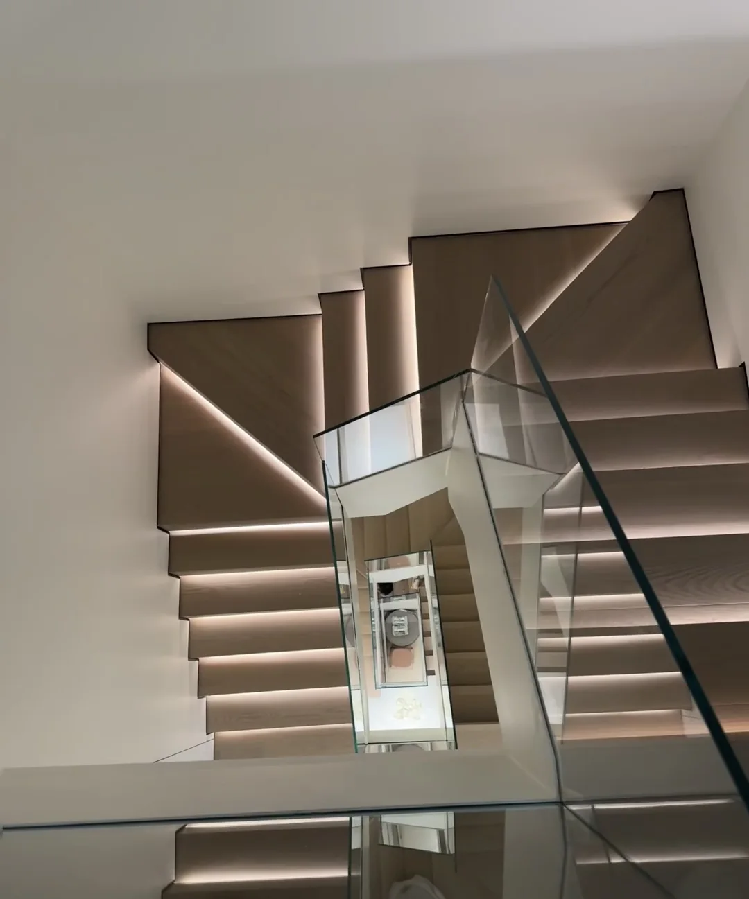 Glass stair and handrail detail for a residential project application